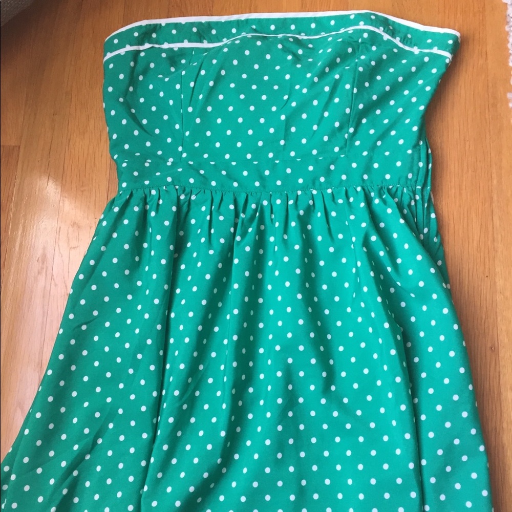 Emerald Green Polka Dot Mini Dress
